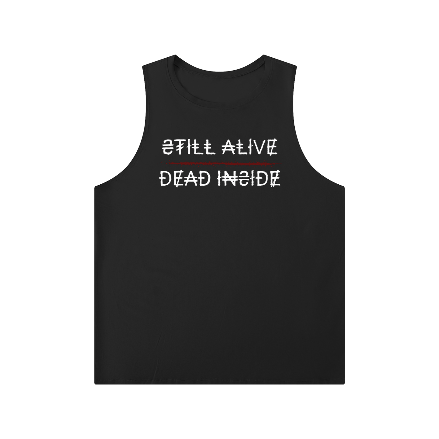 Mens Dead Inside Crewneck Tank Top