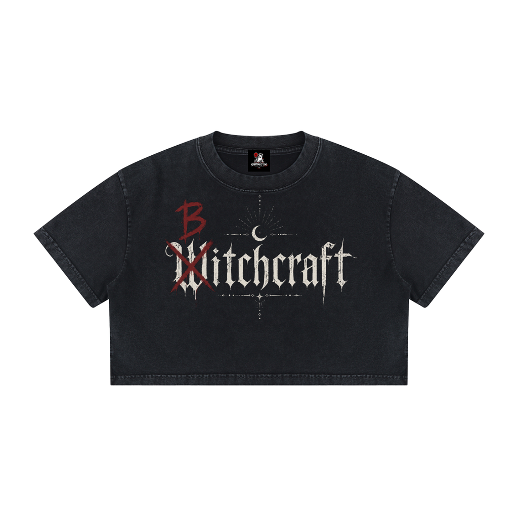 Witch with a B Cotton Crop T-Shirt
