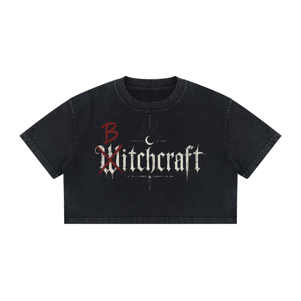 Witch with a B Cotton Crop T-Shirt