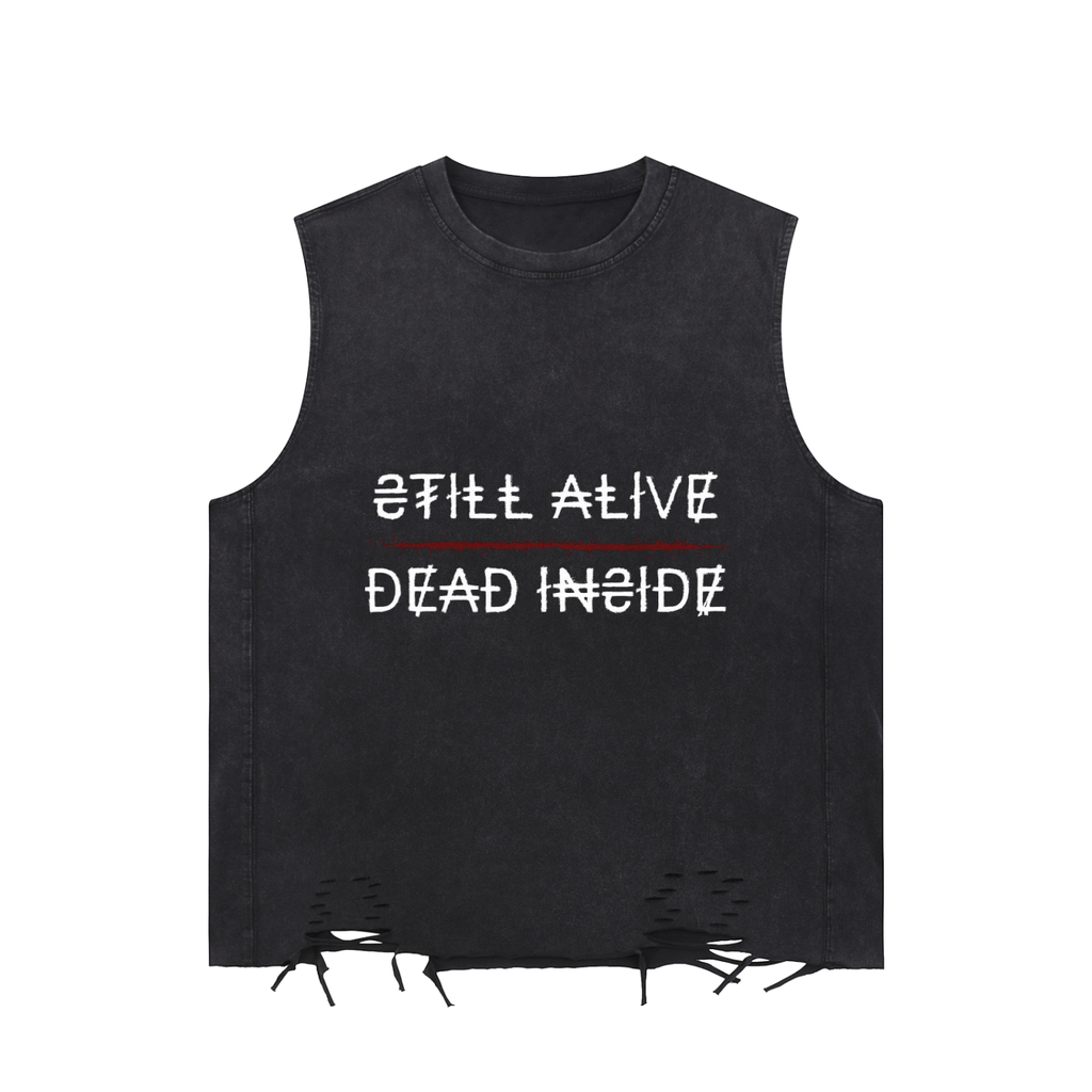 Dead Inside Raw-Hem Tank Top
