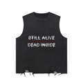 Dead Inside Raw-Hem Tank Top