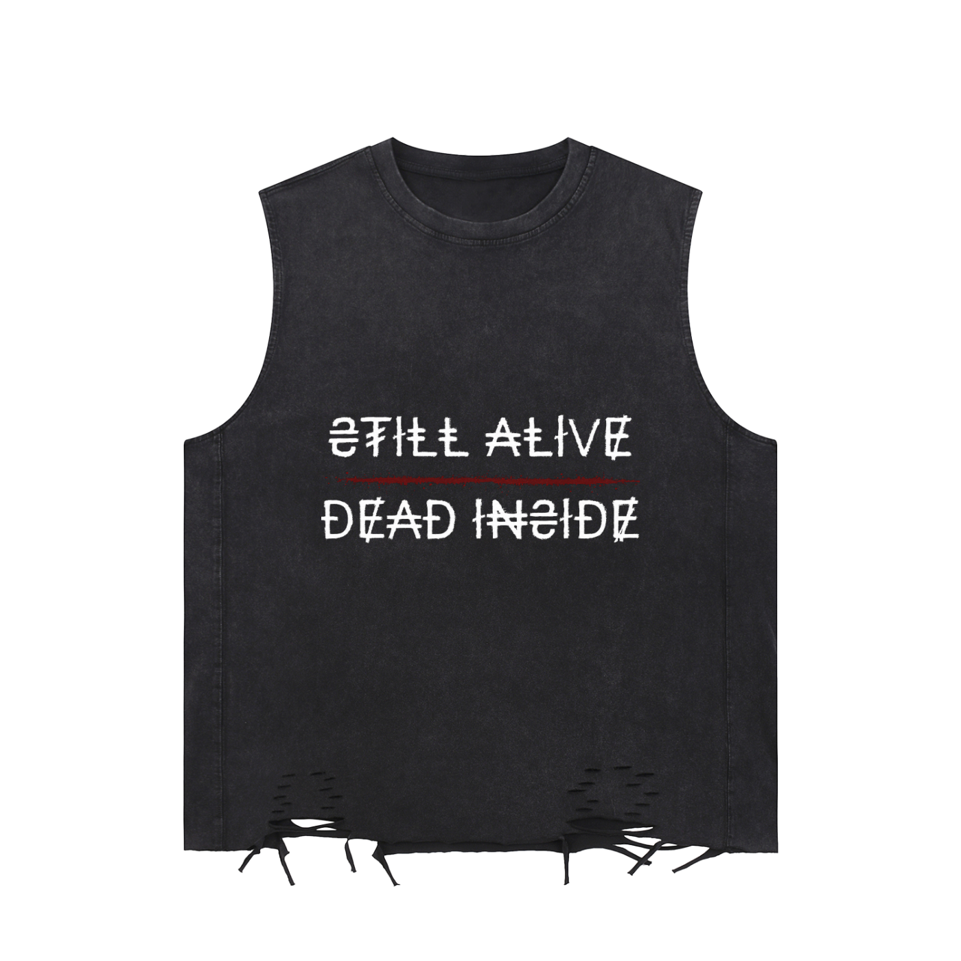 Dead Inside Raw-Hem Tank Top
