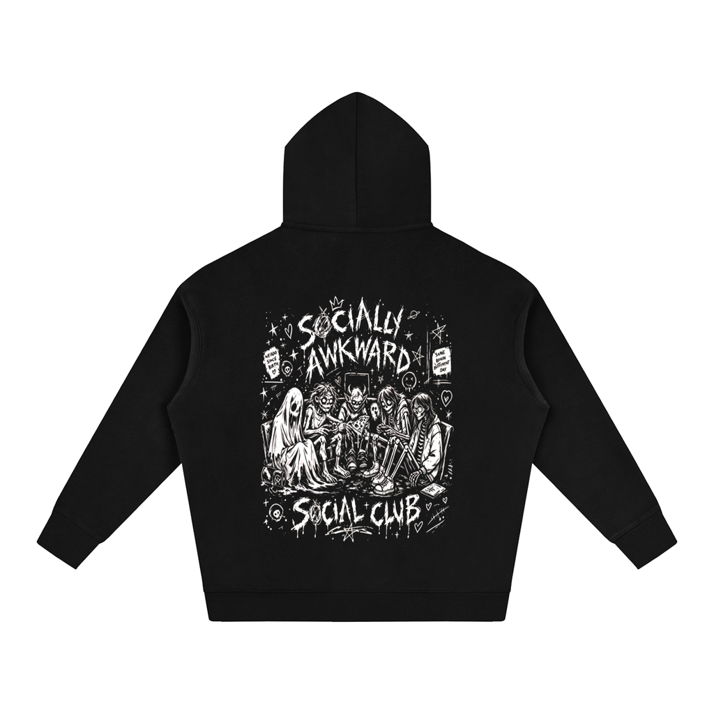 Socially Awkward Oversize Fleeced Hoodie